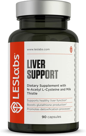 LES Labs Liver Support ? Promotes Healthy Liver Function Glutathione Production &amp Detoxification ? Milk Thistle NAC ALA &amp Dandelion Extracts ? Non-GMO Supplement ? 90 Capsules