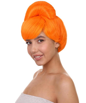 Women's Premium Bun Wig - Adjustable Capless Hair extensions with Realistic Synthetic Fibers - Multi-Color Elegant Bun Hairpiece for Halloween Cosplay and Everyday Wear Orange