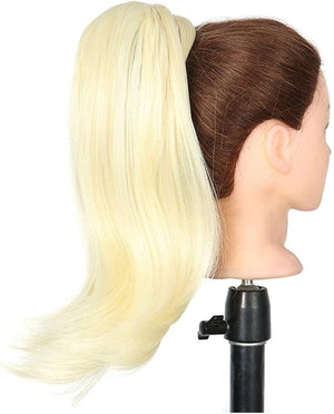 HIHELO 18 Inch Synthetic Straight Ponytail Hair Extensions Wig Bun Wrap Ponytail Barrette Clips for Women Hair Accessories (Color : #35)