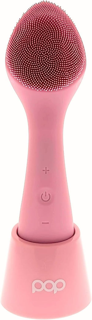 Pop Sonic Spade Facial Cleansing Device - Facial Massager to Cleanse, Massage &amp; Infuse - Soft Silicone Bristles w/ 12,000 Vibrations Per Minute - Waterproof Face Brush Cleanser