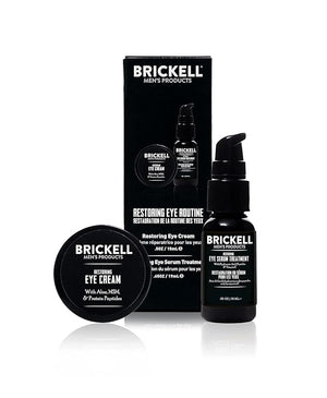 Brickell Men's Restoring Eye Routine for Men, Eye Cream and Serum for Men, Natural and Organic, Unscented, Men's Skin Care Gift Set