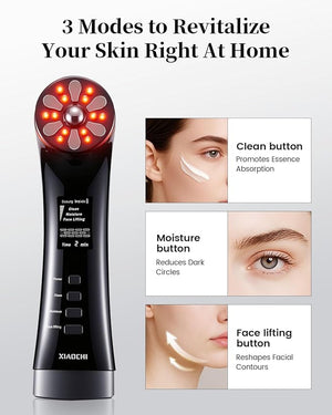 4-in-1 Facial Massager for Face &amp; Neck ? Skin Rejuvenation, Lifting &amp; Tightening ? Reduces Wrinkles &amp; Puffiness, Enhances Infusion