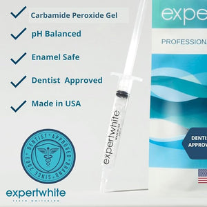 16% Carbamide Teeth Whitening Gel Made in The USA for Sensitive Teeth (4 gels, 3cc Each). The Best Gel for Bright White Teeth is Used with Any Trays.