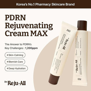 Dr. Reju-All Advanced PDRN Rejuvenating Cream ? 99% Pure Salmon DNA PDRN Face Moisturizer ? Optimal 1200ppm Concentration for Glow Skin ? Korean Anti-Aging Skin Care Face Cream - 2.0 Fl Oz