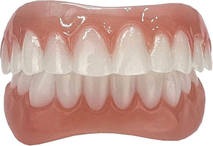 Instant Smile Comfort Fit Flex Teeth - Upper and Lower Matching Set Bright White Shade! Fix Your Smile at Home Within Minutes!