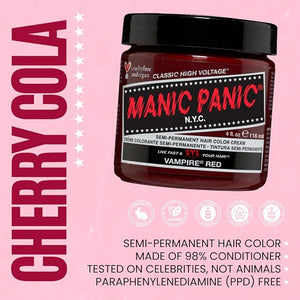MANIC PANIC Classic Vampire Red Semi Permanent Hair Color - Deep Blood Red Hair Dye for Women &amp Men That Lasts 4-6 Weeks - Vegan Ammonia &amp Cruelty-Free - Create &amp Mix Custom Shades (4oz /
