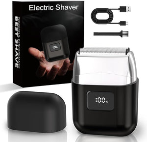 Electric Foil Shavers for Men: Mini Electric Razor with 3 Floating Blades LED Display Dual Speed - IPX7 Waterproof Wet/Dry Cordless Razor USB Fast Charging Travel Lock