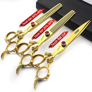 Hairdressing Scissors 6/7/8/9 Professional and Efficient Scissors (7-Inch 3-Piece Set)