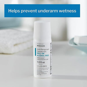 McKesson Antiperspirant Deodorant Roll-On Stick [Pack of 96] Bulk Mini Travel Size Alcohol-Free Fresh Scent 1.5 fl oz