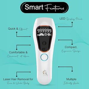 Professional IPL Laser Hair Removal Device &amp; Epilator for Women and Men, 999,999 Flashes, Permanent Hair Reduction for Face, Legs, Arms, Bikini Line &amp; Body, Painless Treatments for Smooth Skin