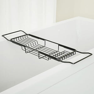 Stainless Steel Bathtub Caddy Tray Expandable Bath Tub Tray Table Adjustable Bathroom Tray Bath Organizer Tub ShelfBlack26.8~35.4in