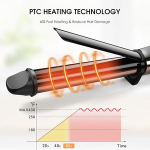 Nicebay Curling Iron 1 Inch Hair Curling Wand with Ceramic Coating Professional Hair Curler Fast Heating up to 430¡ÆF 60 Mins Auto Off Suit for Different Hairstyle Gold