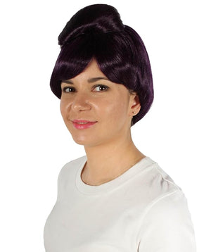 Women's Premium Bun Wig - Adjustable Capless Hair extensions with Realistic Synthetic Fibers - Multi-Color Elegant Bun Hairpiece for Halloween Cosplay, and Everyday Wear, Dark Purple