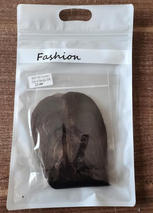 Hair Toppers for Women Real Human Hair 3D Cover Topper with Bangs Hair Extensions Clip in Bangs for Daily Wear Dark Brown #2 Color
