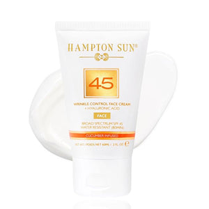 Hampton Sun SPF 45 Wrinkle Control Face Cream | Daily Moisturizer + Sunscreen | Plumps Hydrates Brightens with Hyaluronic Acid + Organic Cucumber Extract | Broad Spectrum | Glowy Dewy Finish