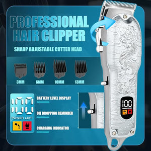 Professional Hair Clippers for Men Cordless 3-in-1 Hair &amp Beard Trimmer Set Adjustable Lever Waterproof Long Lasting Battery Gift for Dad Husband Christmas Birthday