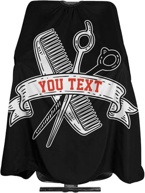 Custom Vintage Barbershop Haircut Cape - Personalized With Your Text, Name, Logo - Salon Apron for Men and Women - Customized Unisex Hairdressing Cape