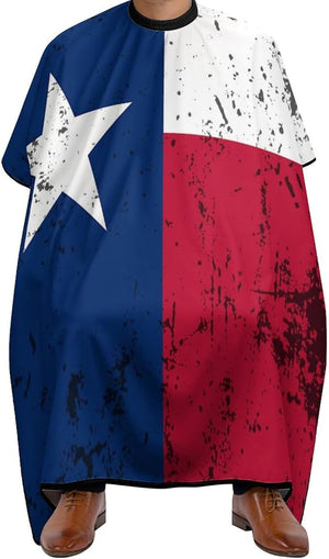 Retro Texas State Flag Hair Cutting Cape Salon Haircut Apron Barbers Hairdressing Cape with Adjustable Snap Closure