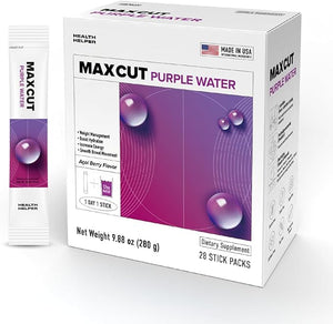 Maxcut Purple Water: 4-in-1 Natural Supplement for Effective Weight Management and Metabolism, Prebiotic Gut Health, Hydration, Natural Energy - All Free from Gluten, Dairy, Sugar, Soy, and Caffeine