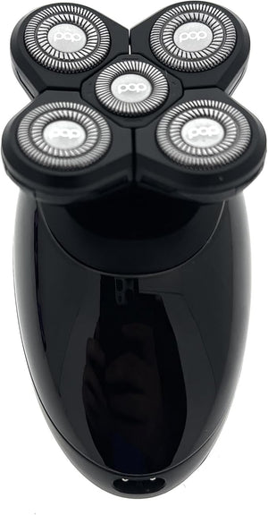 Pop Sonic 5-Head Electric Shaver Kit - Unisex (Black) Shaver for Face, Head &amp; Body - Smooth, Waterproof USB Rechargeable Trimmer with 360-Degree Precision Cut Heads for Men &amp; Women