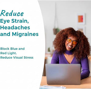 100% Blue Light Blocking Glasses - Women + Men - Better Sleep - Anti Eye Strain Protection - Computer Screens Gaming