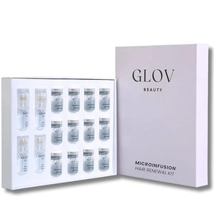 Glov Beauty Micro Infusion Hair Renewal Kit ? 0.25mm Gold Derma Stamp with Hyaluronic Acid Peptide &amp Botanical Serum Ampoules | Hydrating Scalp Treatment for Fuller Thicker-Looking Healthier Ha