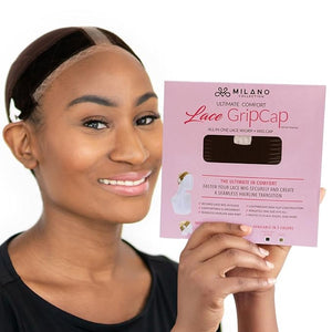 MILANO COLLECTION Lace Wig Grip Cap for Women Adjustable Wig Caps for Women Non Slip with Headband to Secure Lace Top Perfectly in Place One Size Fits All One Size Fits All Chocolate Brown
