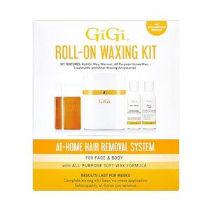 GiGi Roll On Waxing Kit ? At-Home Hair Removal for Face &amp; Body with All-Purpose Soft Wax Roller for Smooth Skin