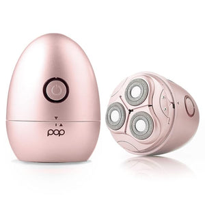 Pop Sonic Moon Shaver (Rose Gold) - Face &amp Body Shavers for Men &amp Women - 3 Floating Rotary Heads w/Removable Cap - Long Lasting Lithium-ion Battery Portable Electric Hair Removal
