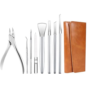 Pedicure Tools for FeetIngrown Toenail TreatmentIngrown Toenail Removal KitPedicure SetToenail Grooming KitTop Notch Foot Blade Super Sharp Toenail Clippers(8 Pcs Leather Case)