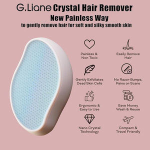 Premium Crystal Hair Eraser,Painless Exfoliation Hair Removal Epilator,Nano Glass Hair Remover for Women,Natural Gentle and Efficient Shaver Trimmer on Leg Arm(Light Pink)