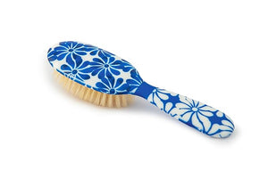 Rock &amp Ruddle Soft White Natural Boar Bristle Hairbrush for Babies and Young Children | Perfect for Fine Hair Detangling and Smoothing - Blue Ribbon