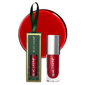 SKINN Luminous Lip Oil, Crimson - Lip Care for Dry and Cracked Lips - Ultra-Light Non-Sticky Formula with Sheer Glossy Finish - Soothing Vitamin C &amp; Manuka Honey Supports Collagen Production