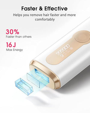 Laser Hair Removal IPL Laser Hair Removal Device for Women &amp Men Safe at-Home Nearly Painless 45¡ÆF Ice-Cooling Contact Long-Lasting Result for Full Body &amp Face White