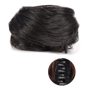 messy bun hair piece 1/2 PCS Mini Claw Clip in Messy &amp Cat Ears Short Synthetic Curly Wavy Hair Bun Extensions Wig Accessory Updo Hairpieces for Women Girls bun hair pieces for women ( Color : FB0