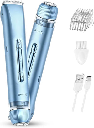 Bikini Trimmer for Women, 2-in-1 Electric Razors for Women Painless Body &amp; Facial Hair Removal, Waterproof, Rechargeable, and Easy to Clean, Rose Red