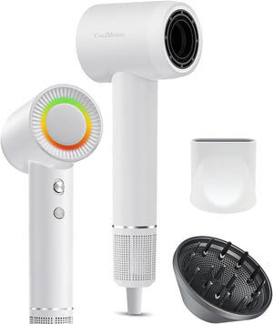 High-Speed Ionic Hair Dryer: 150000 RPM Brushless Motor 500 Millions Negative Ionic Care Blow Dryer for Fast Drying Low Noise Thermo-Control Hairdryer Travel with Magnetic Diffuser &amp Nozzle