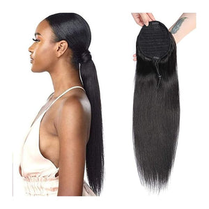SONGCHAO Fake Hair Bun 8-30 Inches with Drawstring Ponytail Brazilian Real Hair Extensions Straight Ponytail Wig Hair Slices for Black Women Hair Accessories (Color : 16 inch)
