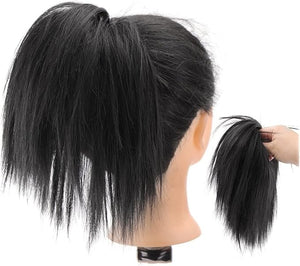 Hair Bun Short Ponytail Extensions Synthetic Straight Hair Hair Bun with Elastic Band Hair Accessories Women Wig Hair Bun Hair Buns Hair Piece ( Color : 1 )