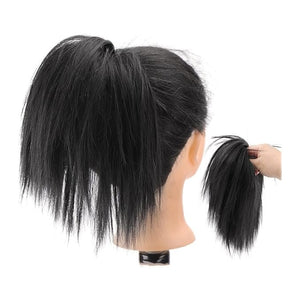 SONGCHAO Fake Hair Bun Short Ponytail Extensions Synthetic Straight Hair Hair Bun with Elastic Band Hair Accessories Women Wig Hair Bun Hair Accessories (Color : B)