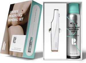 Liberex Dermaplane Razor Hair Identifier Spray for Women Face Shaving, Sonic Dermaplaning Tool Set for Peach Fuzz Removal