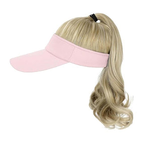 Hat Wig for Women Baseball Cap Wig with Curly Synthetic Hair Extensions Ponytail Cap wig Sun Hat with Hair