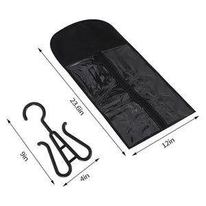 jojomis 6 Pieces Wig Storage Bags with Hooks, Portable Hair Organizer, Transparent PVC Front for Easy Identification, Non-Woven Fabric, Space-Saving for Extensions &amp; Accessories