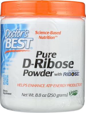 Doctor's Best D-Ribose with Bioenergy Ribose Non-GMO Vegan Gluten Free Energy Enhancement 250g 8.8 Ounce (Pack of 1)