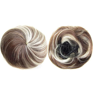 SONGCHAO Fake Hair Bun 1 Pack Donut Bun with Drawstring Ponytail Hair Extensions Synthetic Curly Bun Wig Hair Slices Hair Bun for Women Hair Accessories (Color : 8H613)