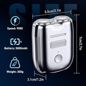 Dual Head Electric Shaver 2025 New Wet Dry Mini Portable Razor for Men Women Pocket Size Waterproof Electric Shaver for Home Car Travel (Silver)