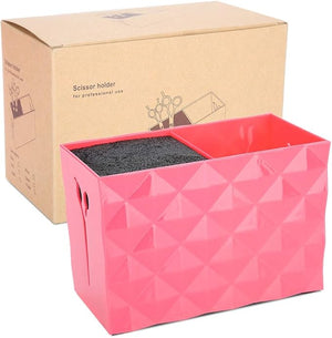 Professional Salon Hairdresser Tools Storage Case Holder Rack for Salon Accessories Scissor Combs Clips Organizer Pet Groomer Shears Rack (Red)