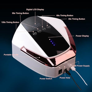 UV LED Nail Lamp Cordless Rechargeable UV Light for Gel Nails Polish96W Portable Nail Dryer LightFast Curing Gel x Polish Lamp with 48 BeadsAuto Sensor4 TimersTouch ScreenNail Art Drying Tools