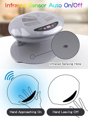 Kalolary Nail Lamp 400W Air Nail Dryer Nail Fan Hair Dryer for Hands and Feet Nail Polish Automatic Sensor Warm Cool Breeze Use at Home and Salon (Grey)