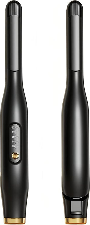 Mini Flat Iron for Short Hair 1/2 inch Ceramic Plates Small Flat Irons for Short Hair Fast Heating Anti-Frizz Temperature Adjustable Auto-Off Travel Size Mini Hair Straightener Black